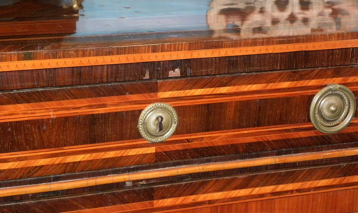 Comò Luigi XVI Lastronato ed Intarsiato, Genova XVIII Secolo