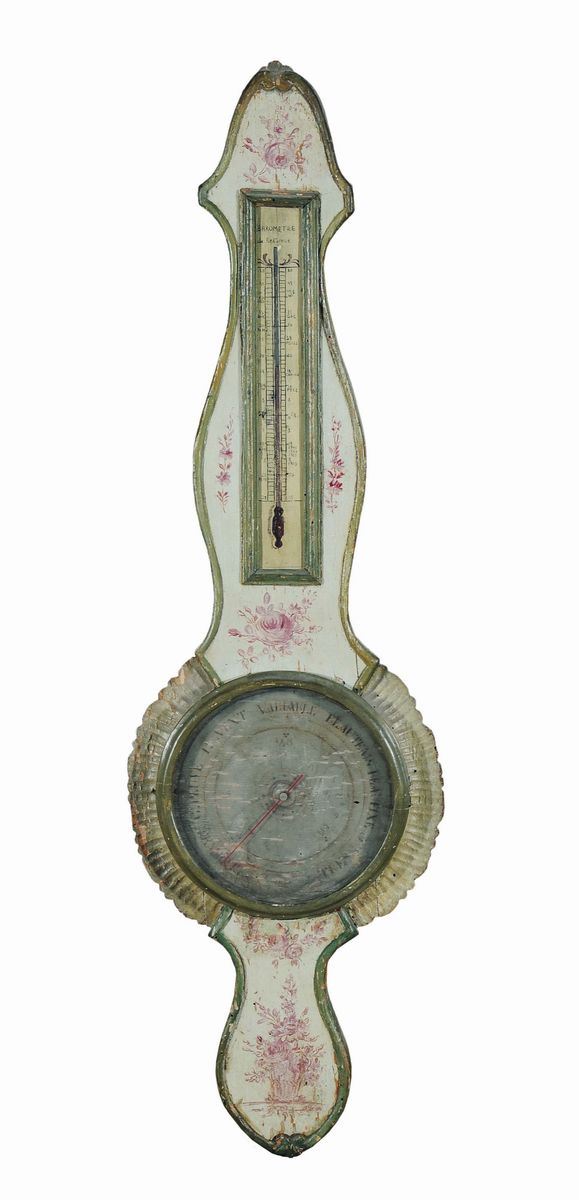 Barometro in legno laccato, Francia XVIII secolo