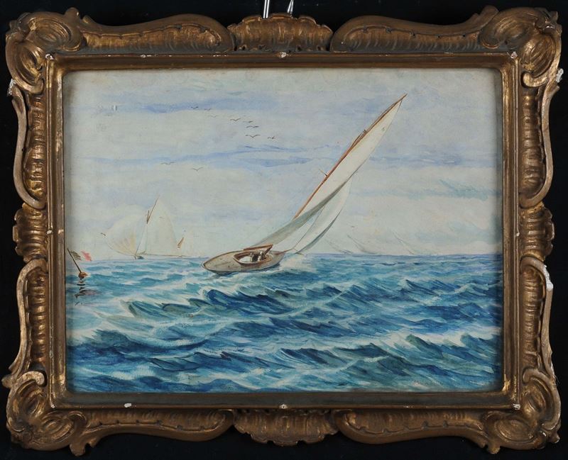 Anonimo del XIX secolo Regata  - Auction Fine Arts from refined private house - Cambi Casa d'Aste