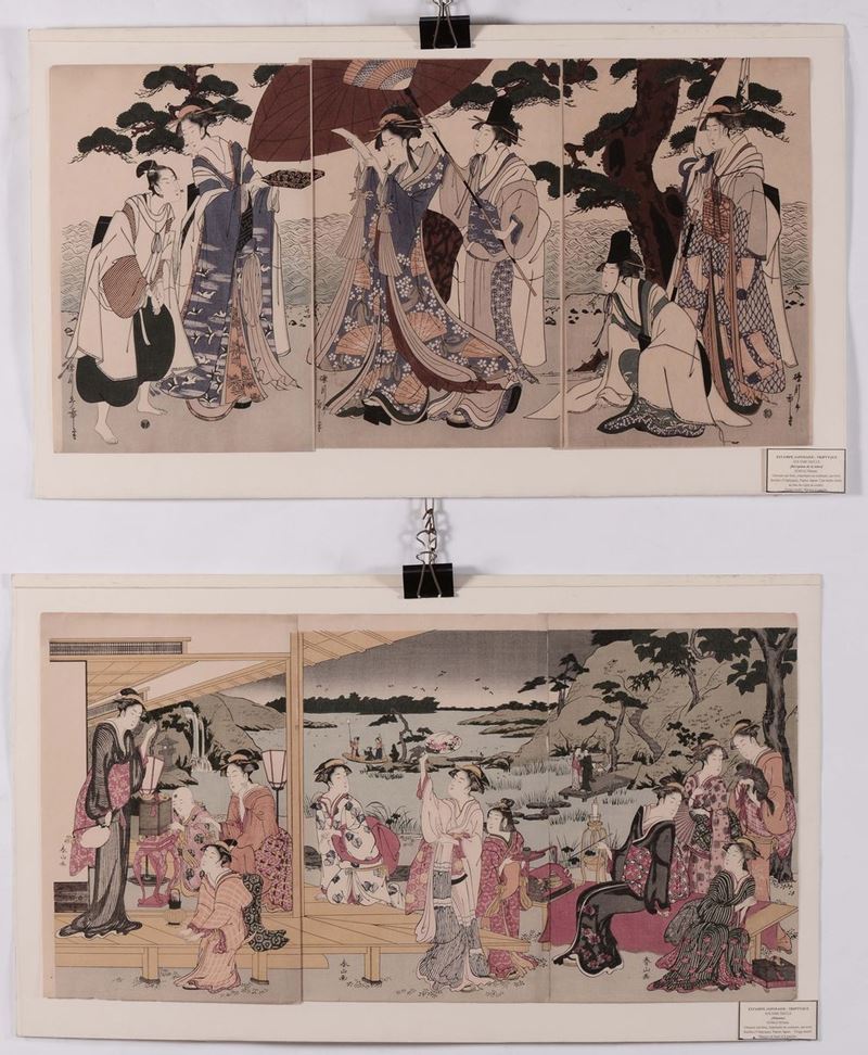 Coppia di dipinti con personaggi, Cina  - Auction Fine Arts from refined private house - Cambi Casa d'Aste