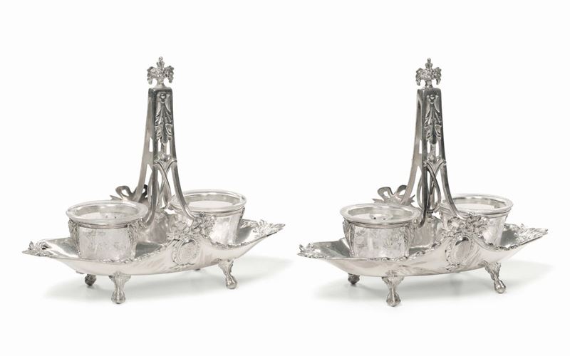 Coppia di saliere in argento, punzoni francesi del XX secolo  - Auction Italian and European Silver Collection  - II - Cambi Casa d'Aste