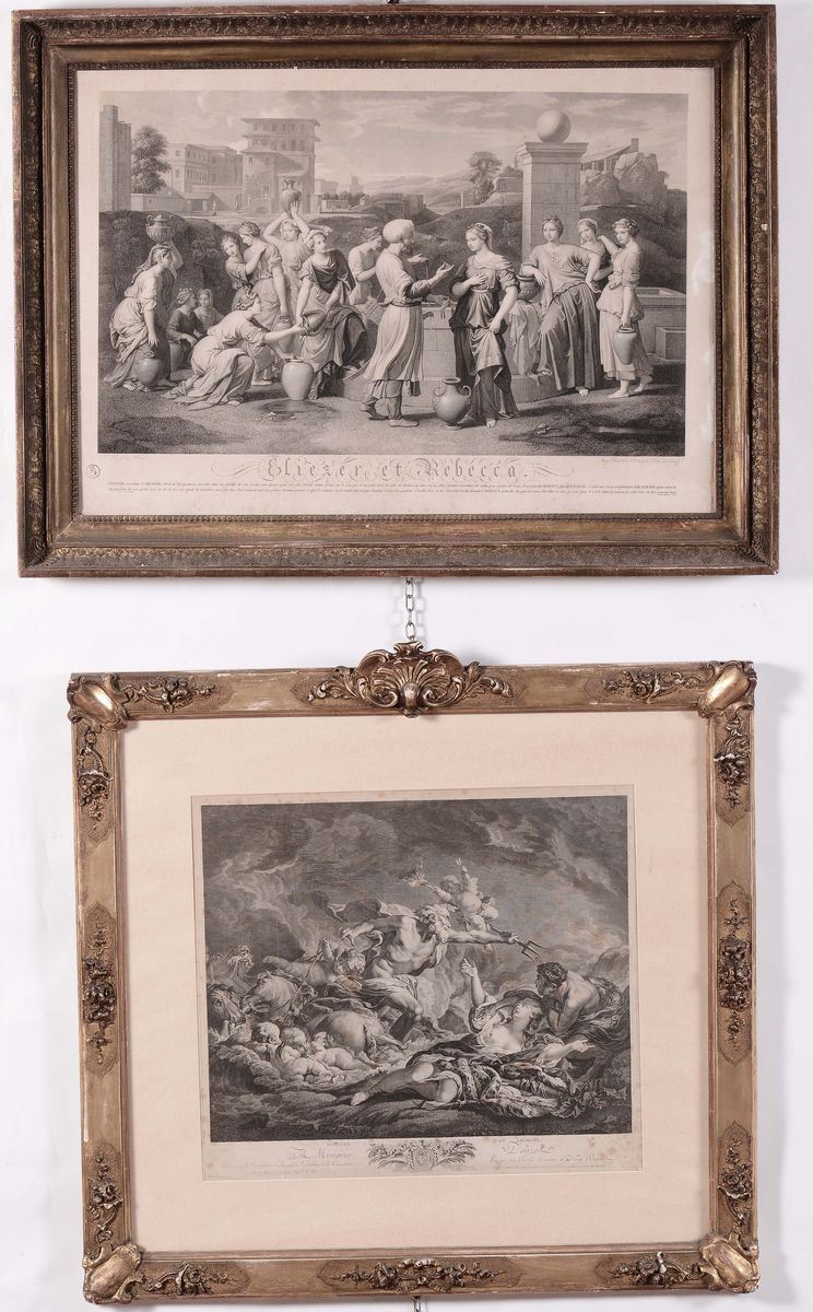 Due stampe differenti con scene mitologiche  - Auction Fine Arts from refined private house - Cambi Casa d'Aste