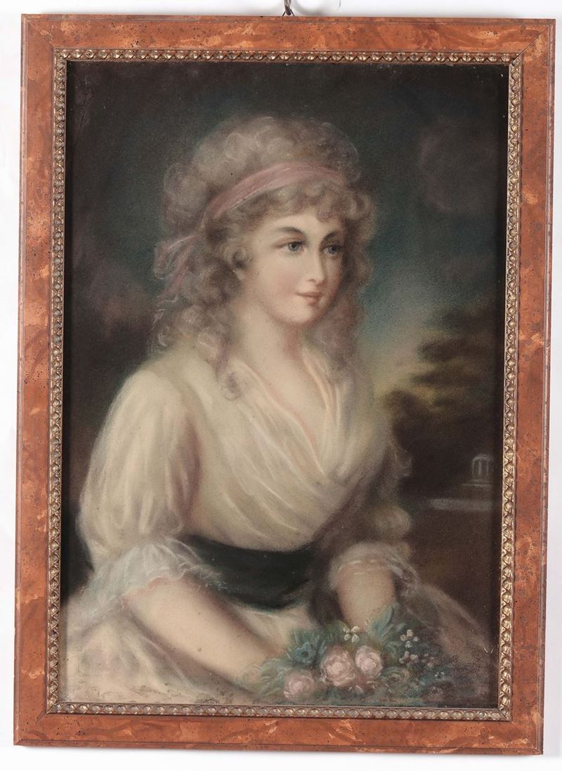 Anonimo del XIX secolo Ritratto femminile  - Asta Antiquariato, Affidamenti da raffinate dimore private - Cambi Casa d'Aste