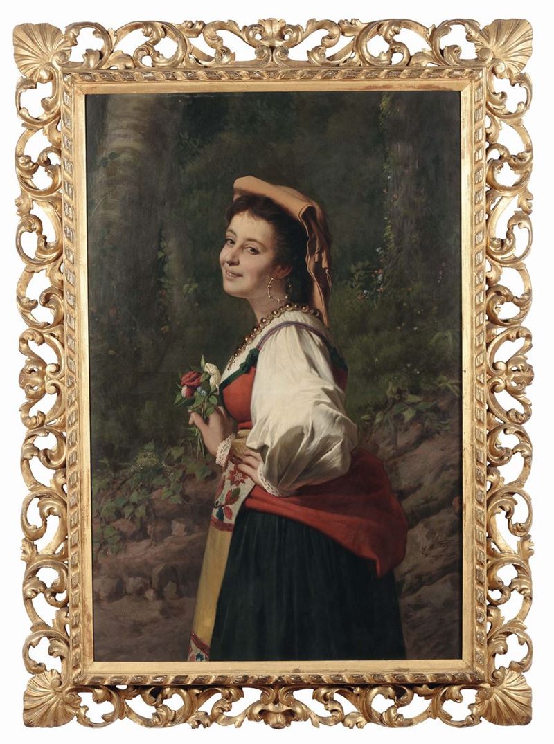 Gabriele Castagnola (1828-1883) Ciociara, 1874  - Auction 19th and 20th Century Paintings - Cambi Casa d'Aste