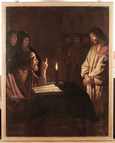 Gerrit Van Honthorst (utrecht 1590-1656), Copia Dacristo Davanti a Caifa