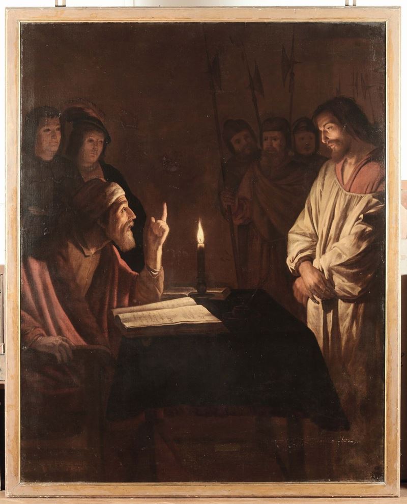 Gerrit Van Honthorst (Utrecht 1590-1656), copia da Cristo davanti a Caifa  - Auction Furnishings from the mansions of the Ercole Marelli heirs and other property - Cambi Casa d'Aste