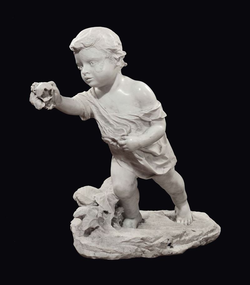 Giulio Monteverde (Bistagno 1837-Roma 1917) Fanciullo nell’atto di porgere dei fiori  - Asta Fine Art Selection - II - Cambi Casa d'Aste