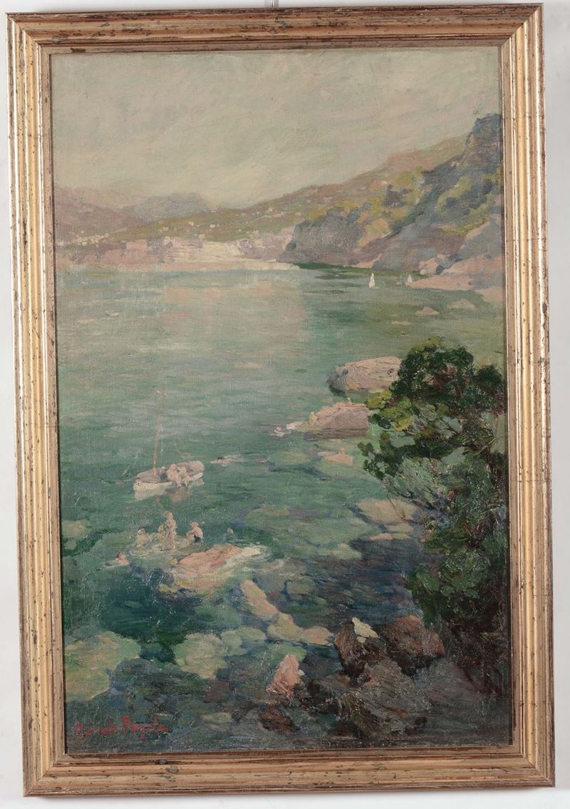 Romolo Pergola (1890-1960) Vista da Camogli  - Asta Dipinti del XIX e XX secolo - Cambi Casa d'Aste
