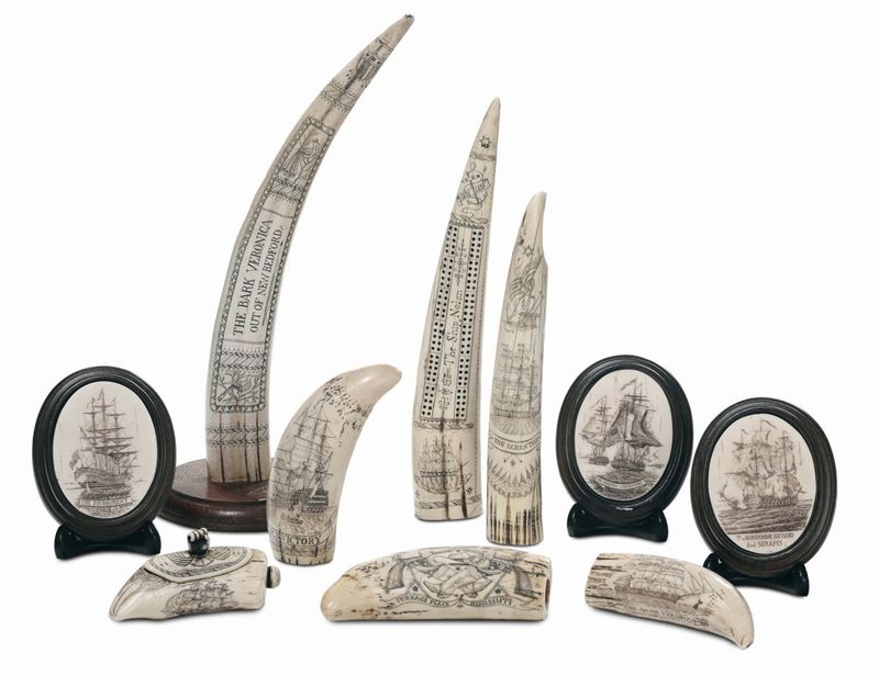 Collezione di oggetti in simil-osso  - Asta Arredi dalle dimore degli eredi Ercole Marelli e altre provenienze - Cambi Casa d'Aste
