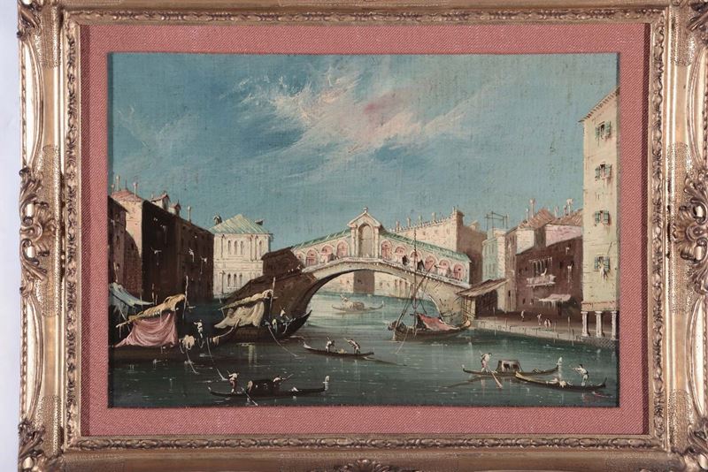 Anonimo del XX secolo Ponte di Rialto a Venezia  - Asta Asta a Tempo Antiquariato - Cambi Casa d'Aste