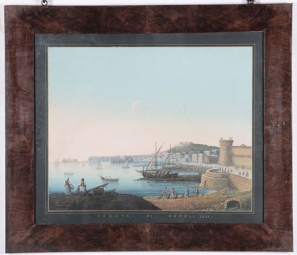 Anonimo del XIX secolo Veduta di Napoli