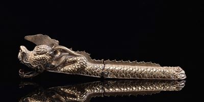 Figura di Drago Snodato in Bronzo Dorato, Cina, Dinastia Qing, XIX Secolo