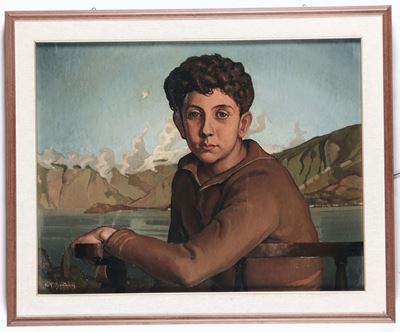 Rino Gaspare Battaini (1892 - 1963)ritratto, 1924