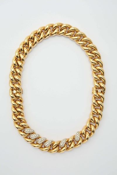 Girocollo a Maglia con Diamanti, Divisibile in Due Bracciali