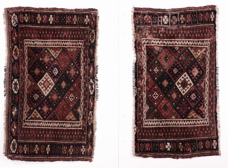 Coppia di sacche inizio XX secolo  - Auction Fine Carpets - Cambi Casa d'Aste
