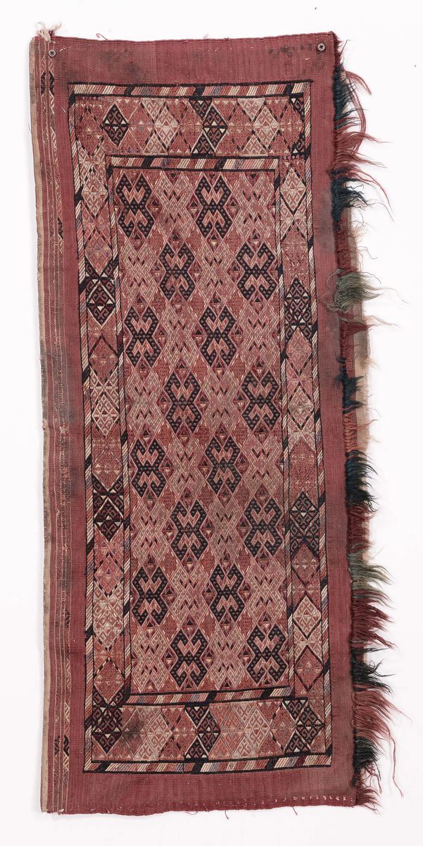 Sacca turkmrena Yomut inizio XX secolo  - Auction Fine Carpets - Cambi Casa d'Aste