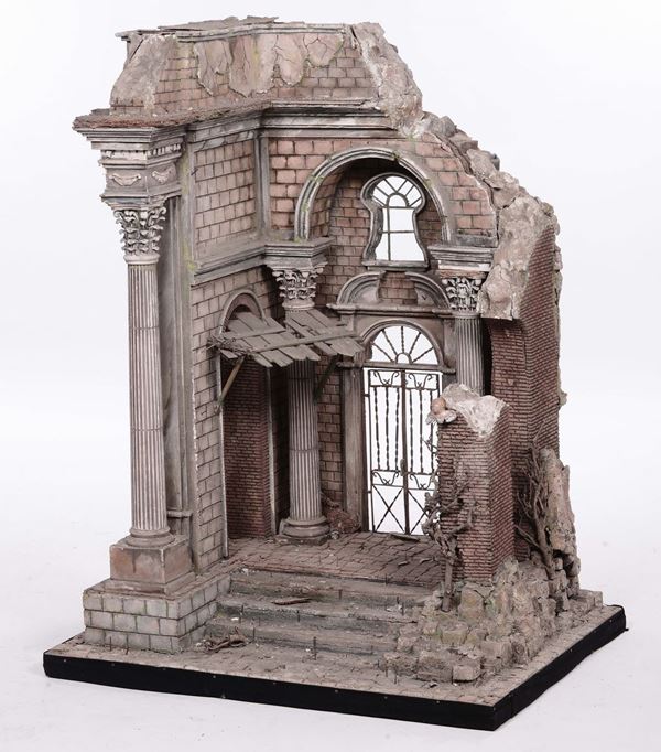 Grande scoglio architettonico da presepe, XX secolo