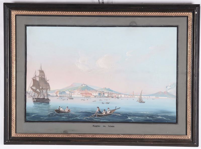 Anonimo del XIX secolo Napoli dal mare  - Asta Antiquariato, Affidamenti da raffinate dimore private - Cambi Casa d'Aste