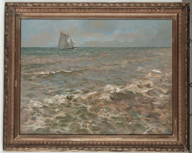 Anonimo del XX secolo Marina con vela  - Auction 19th and 20th Century Paintings - Cambi Casa d'Aste