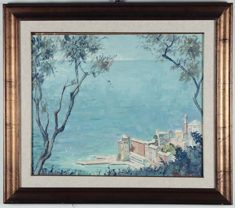 Jean Leggero (XX secolo) Bogliasco dall’alto  - Auction 19th and 20th Century Paintings - Cambi Casa d'Aste