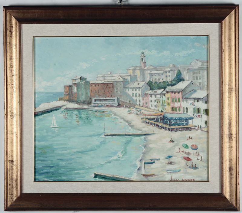 Jean Leggero (XX secolo) Bogliasco dal mare  - Auction 19th and 20th Century Paintings - Cambi Casa d'Aste