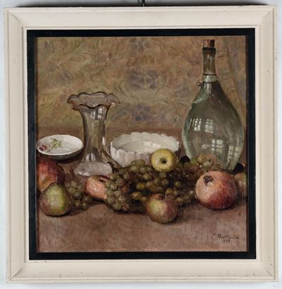 Evasio Montanella (1878-1940)natura Morta con Vetri, 1935