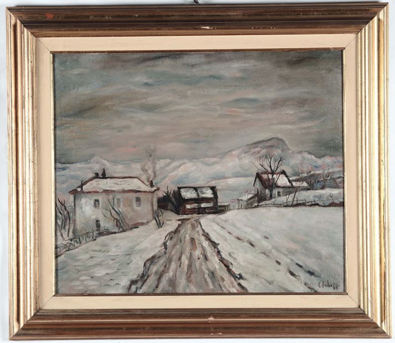 Eso Peluzzi (1887-1985) Nevicata  - Auction 19th and 20th Century Paintings - Cambi Casa d'Aste