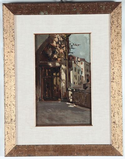 Cesare Viazzi (1857-1943)scorcio di Paese
