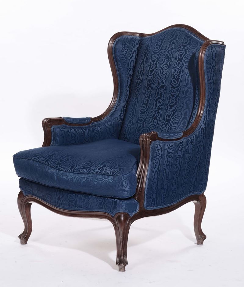 Bergere in legno intagliato, XIX secolo  - Asta Antiquariato, Affidamenti da raffinate dimore private - Cambi Casa d'Aste