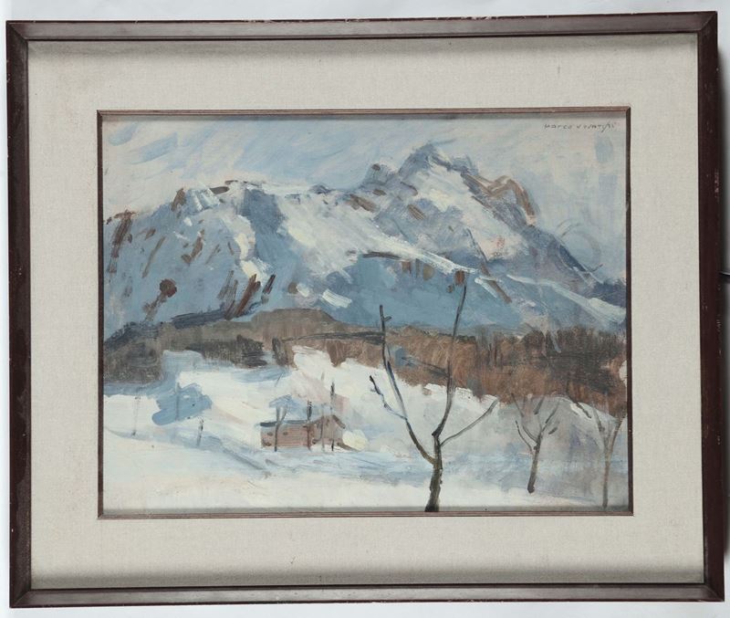 Marco Novati (1895-1975) Paesaggio di montagna  - Asta Dipinti del XIX e XX secolo - Cambi Casa d'Aste
