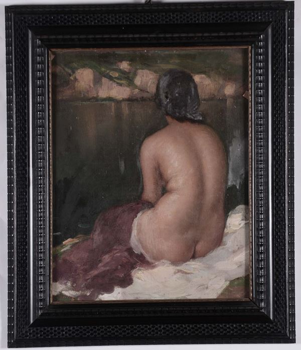 Anonimo del XIX secolo Nudo femminile sul lago