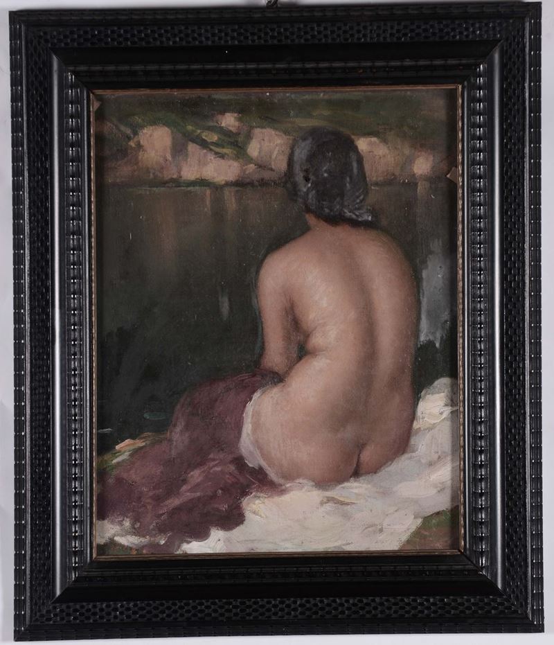 Anonimo del XIX secolo Nudo femminile sul lago  - Asta Antiquariato, Affidamenti da raffinate dimore private - Cambi Casa d'Aste
