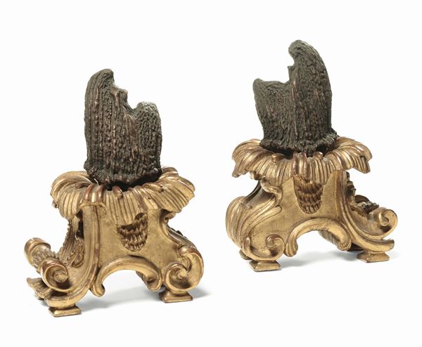 A pair of natural horn hunting trophies, southern Germany 18th century