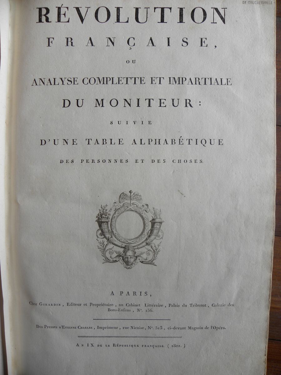 Grande Lotto di Opere sulla Rivoluzione Franceserevolution Francaise Ou Analyse Complète Et Impar...