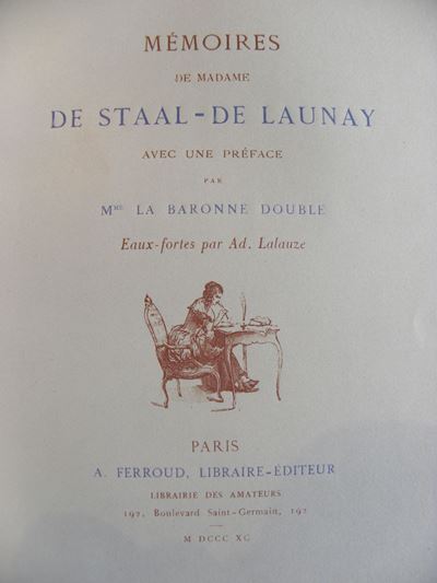 De Staal - De Launay Madamememoires..eaux-fortes Par Ad.lalauze