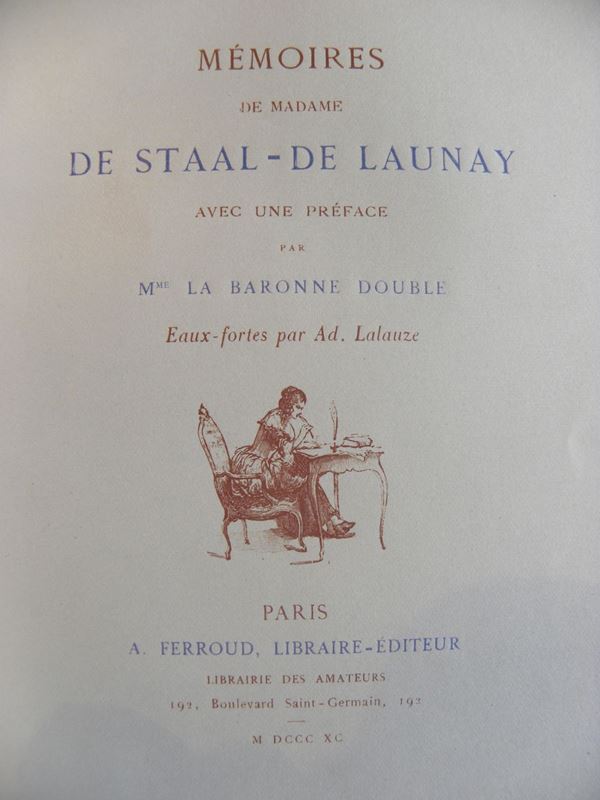 De Staal - De Launay Madame Memoires..Eaux-fortes par Ad.Lalauze