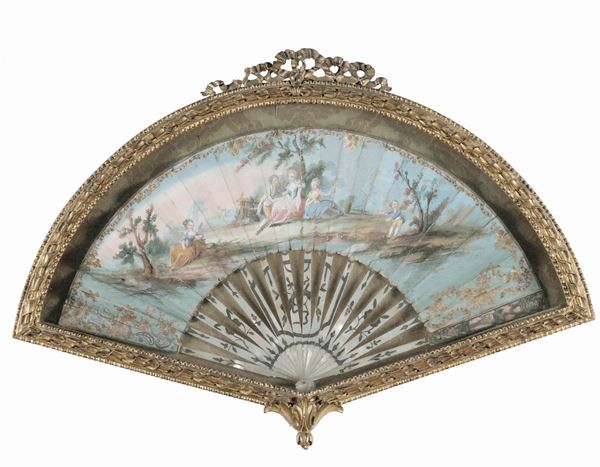 Coppia ventagli con scene di genere, XIX secolo