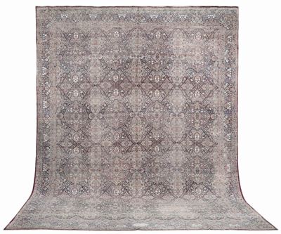 Tappeto Persiano Kirman Laver Fine XIX Secolo
