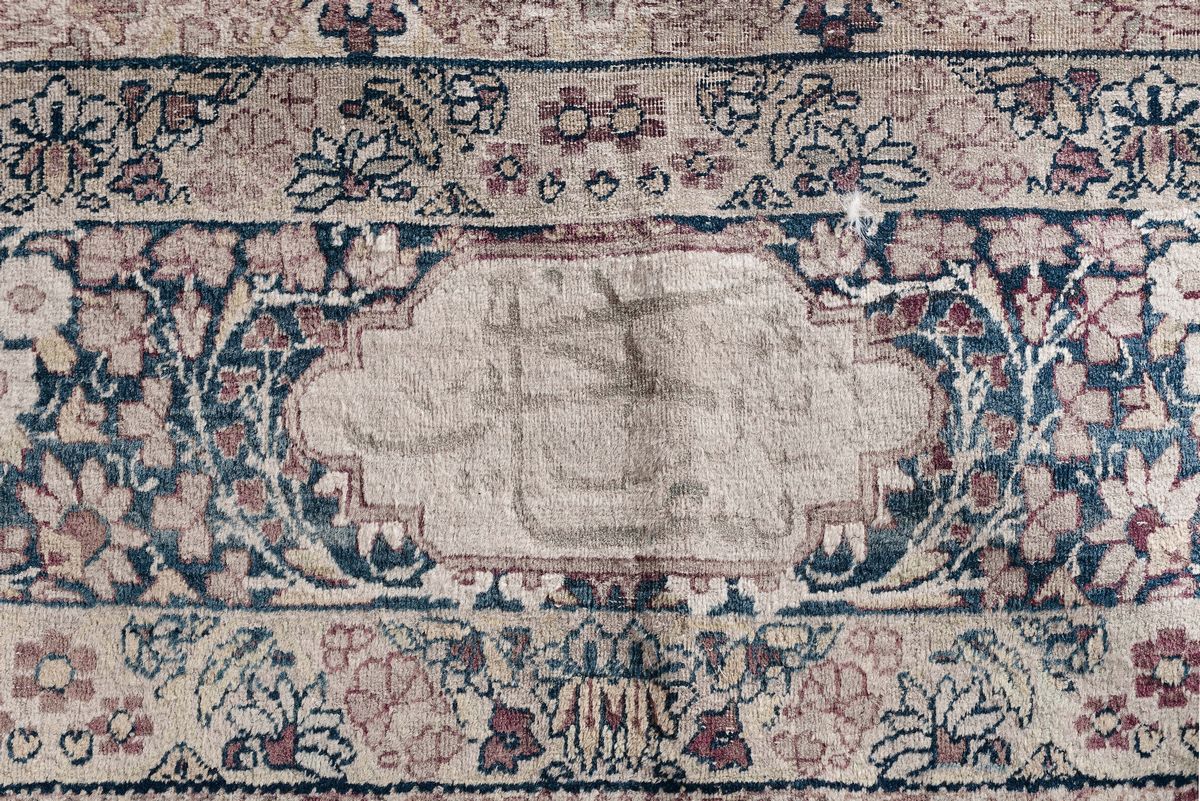 Tappeto Persiano Kirman Laver Fine XIX Secolo