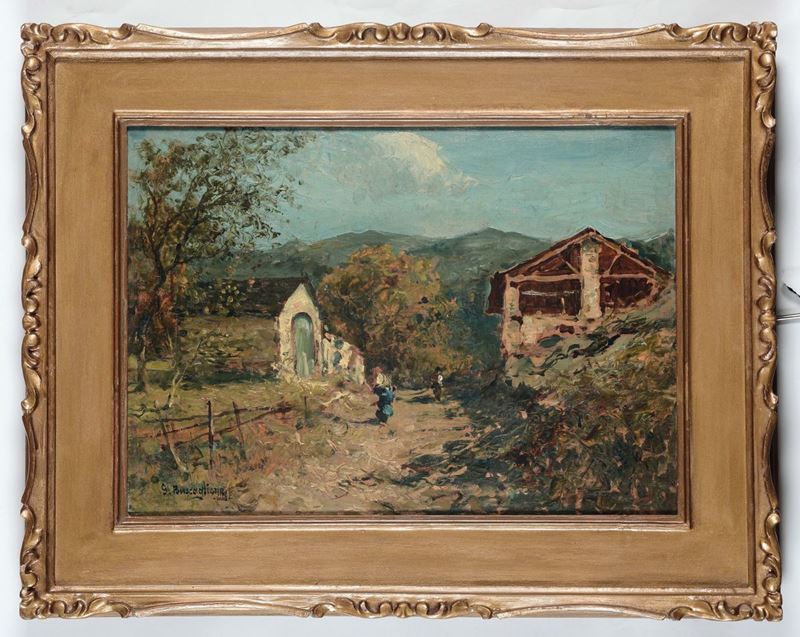 Giuseppe Buscaglione (1868-1928) Paesaggio  - Asta Dipinti del XIX e XX secolo - Cambi Casa d'Aste