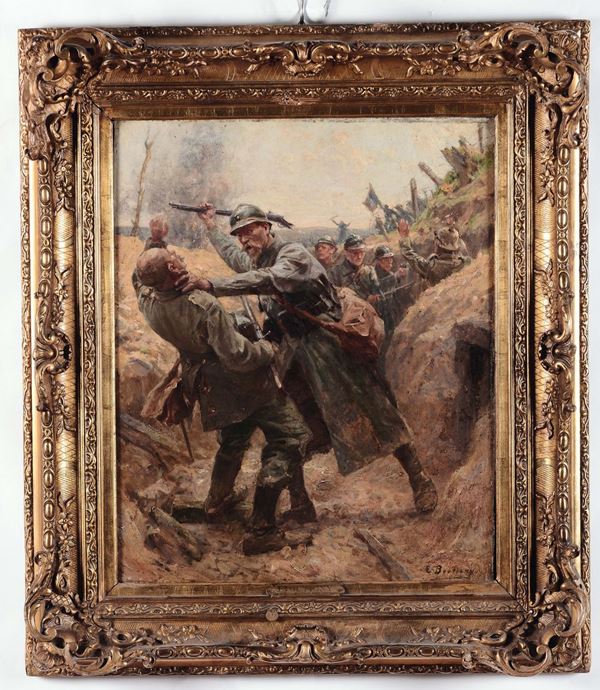 Paul Emile Boutigny (1854-1929), attribuito a Soldati in trincea