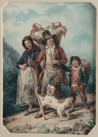 Angelo Inganni (1807-1880), Attribuito Ala Famiglia del Povero