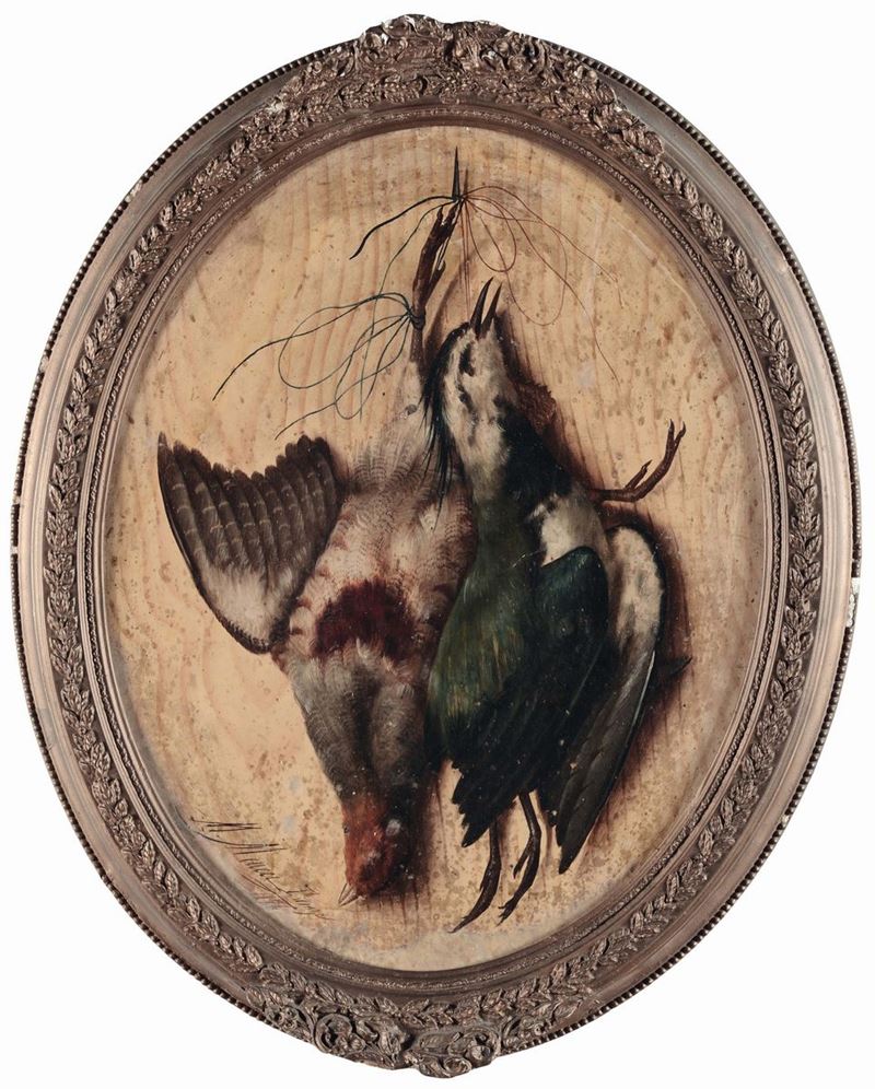 Michelangelo Meucci (1840-1909) Cacciagione, 1876  - Asta Dipinti del XIX e XX secolo - Cambi Casa d'Aste