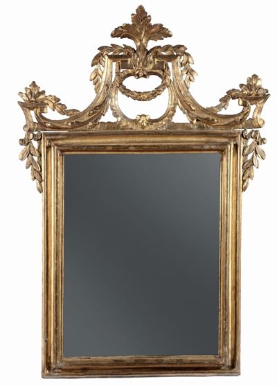 Specchiera in Legno Intagliato e Dorato, Roma Fine XVIII Secolo