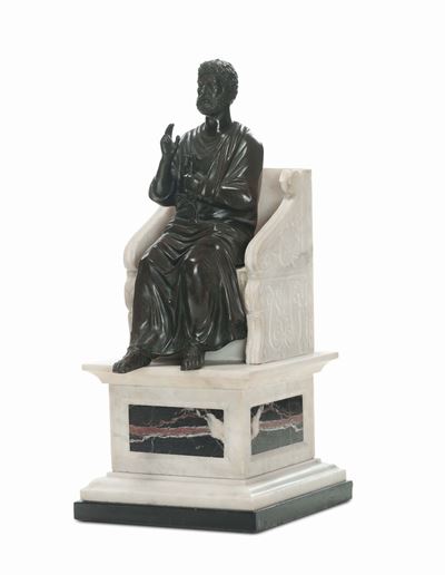 Scultura in Bronzo Raffigurante San Pietro, XIX Secolo