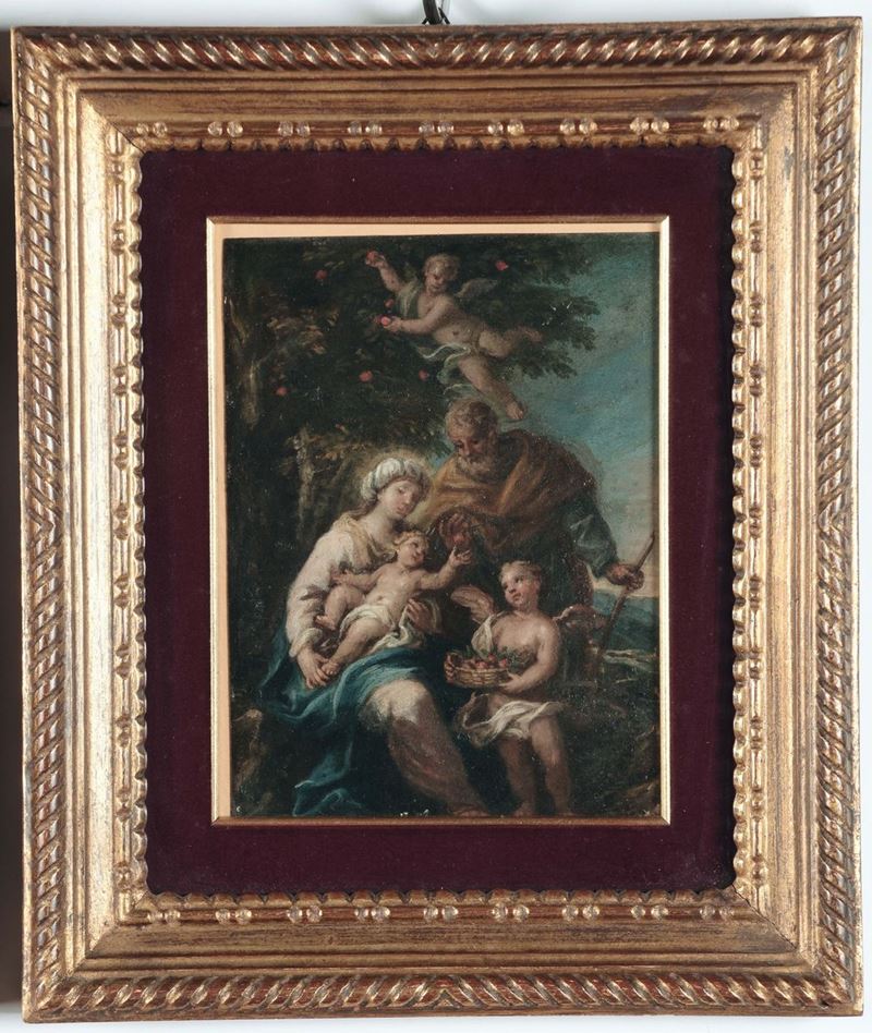 Scuola Veneta del XVIII secolo Riposo durante la fuga in Egitto  - Auction Old Masters Paintings - Cambi Casa d'Aste