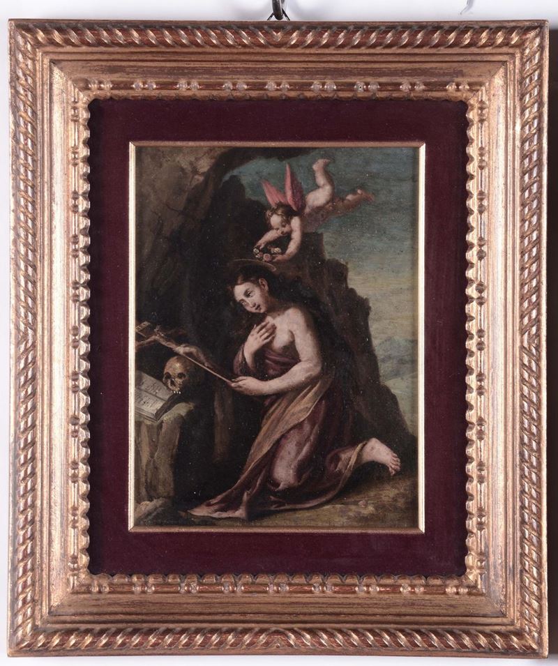 Scuola del XVIII secolo Santa con teschio  - Auction Fine Arts from refined private house - Cambi Casa d'Aste
