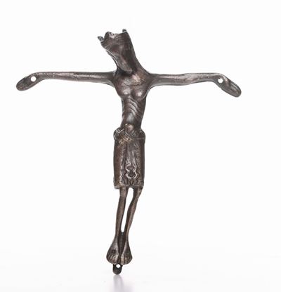 Cristo in Bronzo in Stile Romanico