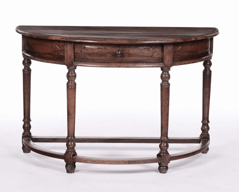 Tavolo a demi-lune in noce  - Asta Antiquariato, Affidamenti da raffinate dimore private - Cambi Casa d'Aste