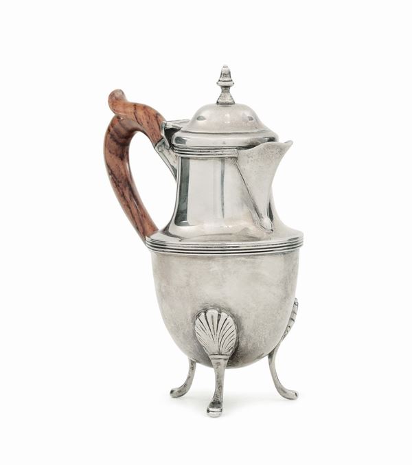 Piccola caffettiera in argento, Londra XIX secolo